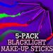 5-Pack Blacklight Reactive Make-up Sticks